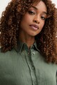 United Colors of Benetton košile dámská lněná zelená 5BMLDQ0D9