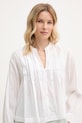 United Colors of Benetton Πουκάμισο γυναικείο βαμβακερό λευκό 5SI1DQ0E5