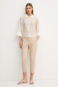 United Colors of Benetton košile dámská s lyocellem 5UOCDQ0E6 béžová SS26