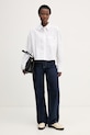 Calvin Klein Jeans košeľa dámska bavlnená LV047F148G biela SS26