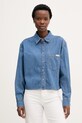 Calvin Klein Jeans košeľa dámska rifľová modrá LV047F790G
