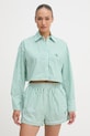 Calvin Klein Underwear košulja za žene od pamuka zelena LV00QS7605