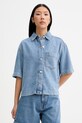 Marc O'Polo koszula damska z dodatkiem lnu niebieski 5000013055
