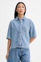 Marc O'Polo koszula damska z dodatkiem lnu niebieski 5000013055