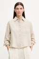 Marc O'Polo koszula safari damska lniana beżowy 5000013072