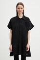 Y-3 W SS OVERSHIRT koszula z dodatkiem lnu damska czarny KG0256