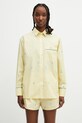 Lacoste košulja od pamuka za žene zlatna CF0586