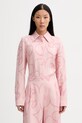 Marimekko πουκάμισο γυναικείο με βισκόζη ροζ 095130