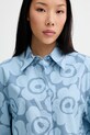 Marimekko cămașă pentru femei, din bumbac albastru 095171