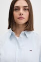 Tommy Jeans koszula damska z lnem niebieski DW0DW22209