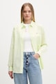 Tommy Jeans koszula damska z lnem zielony DW0DW22209