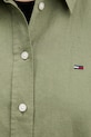 Tommy Jeans koszula damska z lnem DW0DW22209 zielony