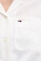 Tommy Jeans koszula damska z lnem DW0DW22210 beżowy