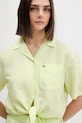 Tommy Jeans camicia da donna con lino verde DW0DW22210