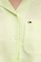 Tommy Jeans koszula damska z lnem DW0DW22210 zielony