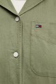 Tommy Jeans koszula damska z lnem DW0DW22210 zielony