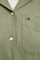 Tommy Jeans koszula damska z lnem DW0DW22210 zielony