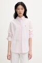 Tommy Jeans Πουκάμισο γυναικείο βαμβακερό ροζ DW0DW22211