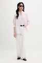 Tommy Jeans Πουκάμισο γυναικείο βαμβακερό DW0DW22211 ροζ SS26