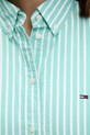 Tommy Jeans košeľa dámska bavlnená DW0DW22211 tyrkysová