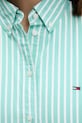 Tommy Jeans košeľa dámska bavlnená DW0DW22211 tyrkysová