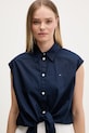 Tommy Jeans koszula damska bawełniana granatowy DW0DW22212