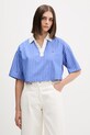 Tommy Jeans bluzka damska bawełniana niebieski DW0DW22596