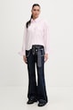 Tommy Jeans koszula damska bawełniana DW0DW22766 różowy SS26