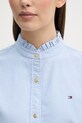 Tommy Hilfiger koszula damska bawełniana WW0WW48914 niebieski