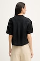 Дрехи Tommy Hilfiger риза дамска с лен WW0WW48924 черен