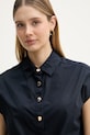 Gaudi bluzka koszulowa damska bawełniana granatowy 611FD45042