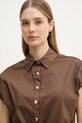 Gaudi bluzka koszulowa damska bawełniana brązowy 611FD45042