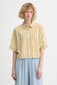 Sessun bluzka koszulowa damska z wiskozy żółty 26210011