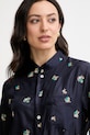 Forte Forte košeľa dámska hodvábna tmavomodrá 14868.my.shirt