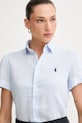 Polo Ralph Lauren PD LINEN-WVN-SHIRT Women's linen shirt blue 211973366504