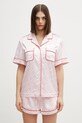 Off-White koszula piżamowa z wiskozą damska różowy 2GG00BS26FAB001