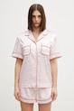 Off-White koszula piżamowa z wiskozą damska różowy 2GG00BS26FAB001