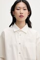 Marimekko koszula damska bawełniana beżowy 095436