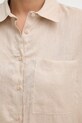 Sisley πουκάμισο γυναικείο λινό 51G1LQ0AU μπεζ