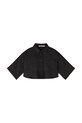 Patrizia Pepe koszula safari dziecięca z lnem A713 7C0275 czarny SS26