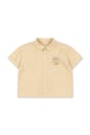 Konges Sløjd koszula lniana dziecięca FRANZEN SS LINEN SHIRT casual beżowy KS104829.PPY2