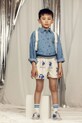 Mini Rodini koszula jeansowa dziecięca denim dots 26220100 niebieski