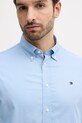 Odzież Tommy Hilfiger koszula bawełniana MW0MW40529 niebieski