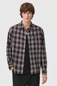 AllSaints koszula bawełniana wzorzyste brązowy M069SD