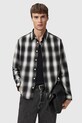 AllSaints koszula bawełniana wzorzyste czarny M070SD