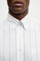 Drôle de Monsieur cotton shirt Chemise Rayée Monogramme white J.SH240.CO185.OW