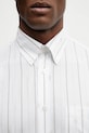 Drôle de Monsieur cotton shirt Chemise Rayée Monogramme white J.SH240.CO185.OW