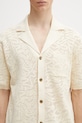 Drôle de Monsieur Maille Dentelle camicia in cotone da uomo beige K.CA174.CO293.OW