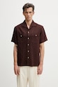 Drôle de Monsieur Chemise a Poches Viscose koszula męska z wiskozą brązowy K.SH254.VI029.BN