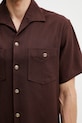 Drôle de Monsieur Chemise a Poches Viscose koszula męska z wiskozą brązowy K.SH254.VI029.BN